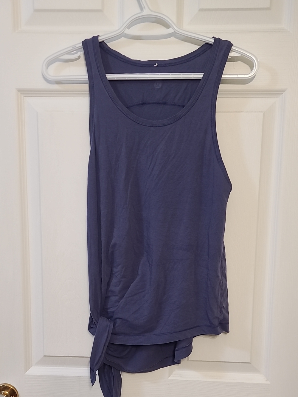 Lululemon To The Point Side Tye Tank Asymmetric Hem Indigo Blue Cotton